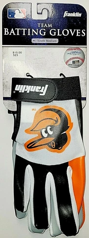 Franklin Baltimore Orioles Youth Batting Gloves Size Medium NEW Cover