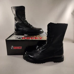 Stivali Rocky 2090 in pelle nera paraboot combattimento militare resistenti uomo nuovi con scatola - Foto 1 di 11