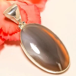 Botswana Lace Agate Gemstone 925 Sterling Silver Pendant 2.25" S269 - Picture 1 of 1