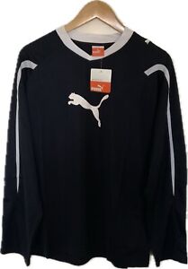 Puma Long Sleeve T-Shirt New Navy/White RN62200 CA06311 Size Med Power Cat