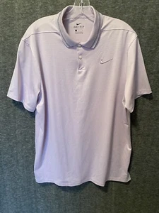 Nike Poloshirt Herren Large Lila Streifen Golf Vapor Dri Fit Performance Stretch - Bild 1 von 9