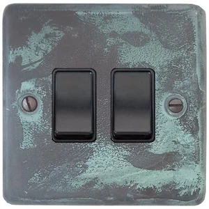 Interruptor de luz basculante G&H CV2B placa estándar Verdigris 2 velocidades 1 o 2 vías - Imagen 1 de 1