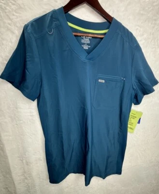 Blusa Médica Para Hombre M LT111 Landau Forward Azul Caribe Cremallera Bolsillo Absorbente Nueva con Etiquetas Foto 1 de 4