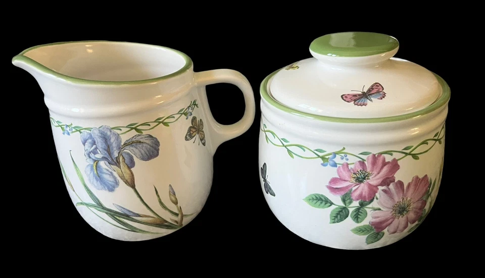 Набор сахарниц и сливок Studio Nova Garden Bloom Y2372 - белый, цветочный, бабочки - Изображение 1 из 4