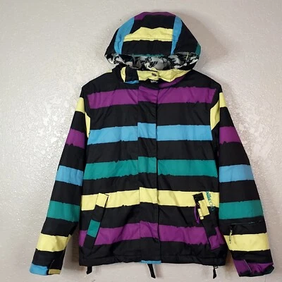 Billabong Ski Jacket Caltyr Girl s XL or 14 Bright Stripes Waterproof Breathable - Image 1 of 4