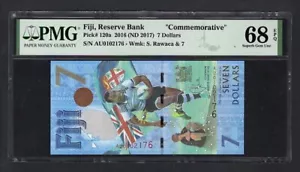 Fiji 7 Dollars 2016 (ND 2017) P120a "Commemorative" Uncirculated Grade 68 - Picture 1 of 2