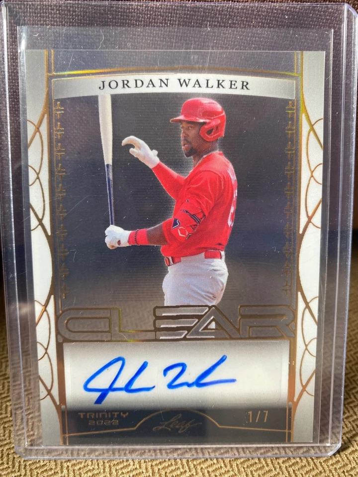 2022 Leaf Trinity Clear Gold Foil JORDAN WALKER AUTO /7  STL CARDINALS CA-CJW - Image 1 of 2