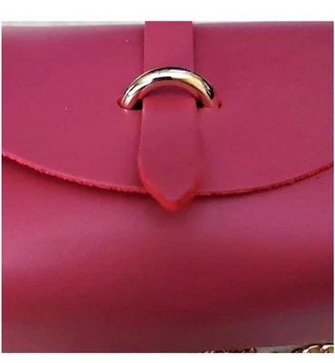 Vera Pelle Chain Crossbody Small Mauve  Made In Italy - Image 1 of 4