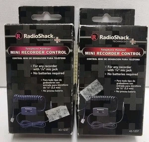 2 Mini Grabadora Control Teléfono Auricular Mic Jack RadioShack 43-1237 - Imagen 1 de 7