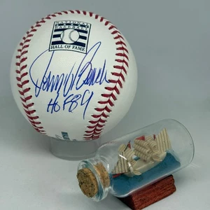 Johnny Bench signed Rawlings HOF Logo Baseball JSA COA Inscribed HOF 89 A3879 - Picture 1 of 1