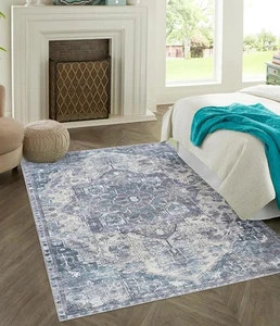 GLN Rugs Delos - Indoor, Machine Washable Area Rug Multi Gray Home Rugs - Picture 1 of 48