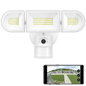 Floodlight Camera Outdoor Wired, 2K QHD Security Cam with Motion-Activated 3 ... - Picture 1 of 9