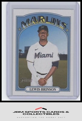 2021 Topps Heritage #708 Lewis Brinson Short Print - Image 1 of 2