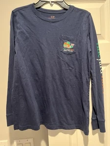 Boys XL Vineyard Vines Navy Blue Long Sleeve St. Patrick's Day Whale T Shirt - Picture 1 of 4