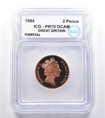1994 Great Britain 2 Pence KM#936a PR70 DCAM ICG *7879 - Image 1 of 3