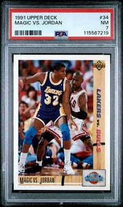 1991 Upper Deck Magic Vs. Michael Jordan #34 PSA 7 Classic Confrontation NBA 92 - Picture 1 of 3