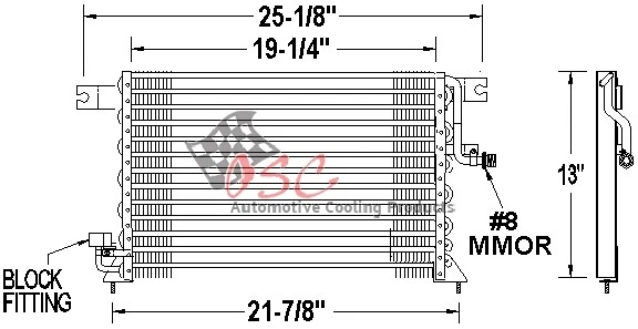 空调冷凝器 OSC 4601 适合 93-95 现代 Scoupe 1.5L-L4 — 第 1/1 张图片
