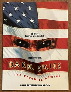 Dark Skies NBC TV Series UFO Alien Invasion Vintage 1996 Promo Postcard - Picture 1 of 2