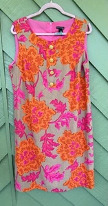 Women’s Dress By New Directions Size 14W Pink & Orange Floral Sleeveless - Picture 1 of 4