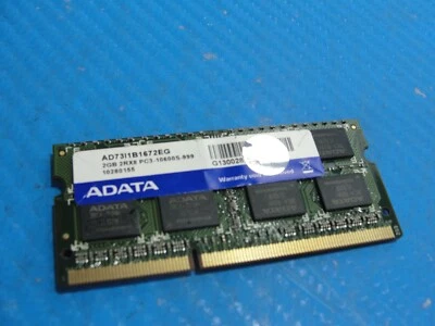 Asus G73JW ADATA 2GB 2RX8 SO-DIMM Memory RAM PC3-10600S AD73I1B1672EG - Image 1 of 3
