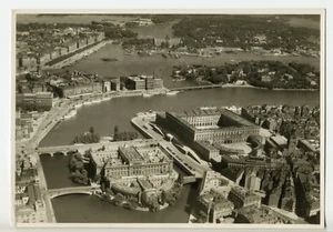 Stockholm, Sweden: Aerial view #2 - Flygbild över Staden - Photo Vintage 1935 - Picture 1 of 2