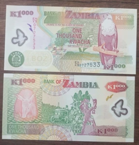 Zambia 1000 Kwacha 2009 Prefix EH/X3 Polymer Replacement Unc - Picture 1 of 1