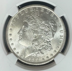 Dólar de plata Morgan 1884-O ~ NGC - MS 63 ~HERMOSA MONEDA~ REF#31-036 - Imagen 1 de 4