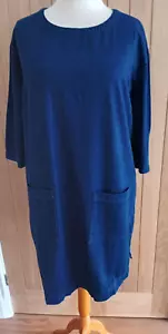 Abito nuovo con etichette SEASALT TAGLIA 18 blu killick shift blu indaco scuro lavaggio cotone denim - Foto 1 di 7