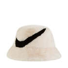 NIKE Apex Faux Fur Swoosh Bucket Hat White- Size Small