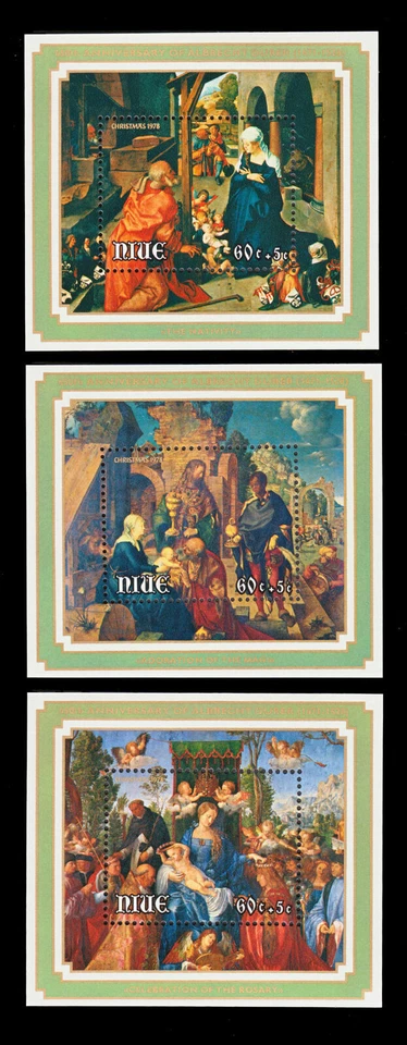 NIUE, SC B3-5, 1978 Hojas de recuerdo semipostales de Pascua, MNH  Foto 1 de 1