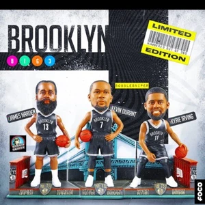 JAMES HARDEN KEVIN DURANT KYRIE IRVING Brooklyn Nets NBA Exclusive Bobblehead - Picture 1 of 12
