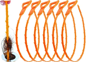 Drain Clog Remover Tool- 6 Pack 20 Inch Length Drain Cleaner Sticks for Sink, Pi - Picture 1 of 7