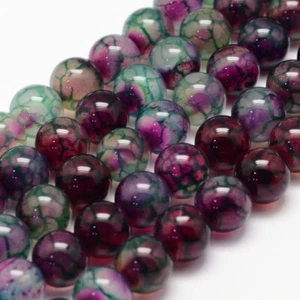 10 Dragon Vein Agate Gemstone Beads Striped Fuchsia Purple Jewelry Supplies 6mm - Picture 1 of 1