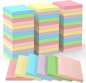 48 Pack 3x3 Sticky Notes in 6 Pastel Colors, 100 Sheets Each for Office & Home - Picture 1 of 11
