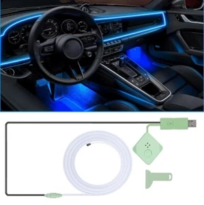RGB Interior LED Dashboard Center Console Ambient Atmosphere Strip Light 10ft - Foto 1 di 7
