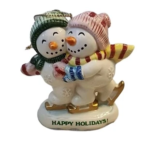 Fitz & Floyd Frosty Folks Happy Holidays Ornament Snowmen 2001 FF Classics - Picture 1 of 9