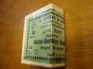 NEW MUSTAD 3261 ABERDEEN FISH HOOKS RINGED BRONZED 100 ct sz 12 Made in Norway - Picture 1 of 1