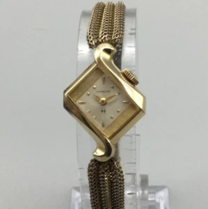 Reloj De Colección Hamilton 757 Mujer 20mm Oro 10k Relleno 22 Joyas Cuerda Manual - Imagen 1 de 15
