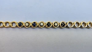 Brazalete de diamantes y zafiros de 14 quilates 17,8 gramos - Imagen 1 de 12