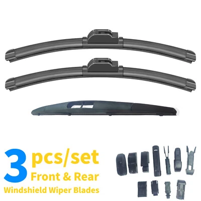 Pack of 3 fit for Buick Enclave 2008-2011 Front Rear Windshield Wiper Blade Set - Image 1 of 4