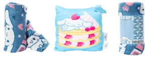 Hello Kitty Cinamoroll 2 Piece Silk Blanket Pillow Bundle Sanrio Comfy NEW - Picture 1 of 6
