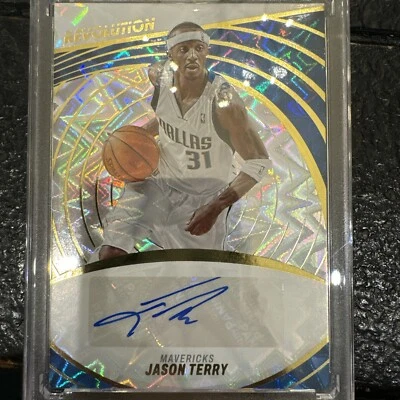 Tarjeta Revolution 2022 Jason Terry autógrafo automático A-JET Mavericks fractal #/100 SP Foto 1 de 4