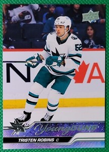 2023-24 Upper Deck Series 1 Hockey Young Guns Tristen Robins #223 Sharks