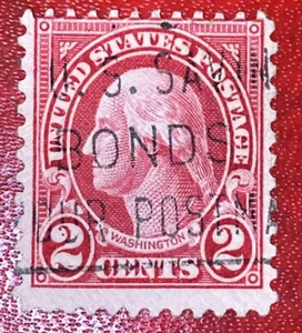 VERY RARE GEORGE WASHINGTON 1923 2 CENT STAMP, West-Facing, USSavingsBonds Ink - Picture 1 of 2