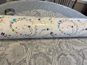Huge Roll TOYS/ Babies R Us STARS SWIRLS WRAPPING GIFT PAPER roll 30 by 6 NEW - Picture 1 of 7