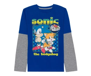 Hybrid Big Boys Sonic Long Sleeve Crewneck Graphic T-Shirt Royal Blue Size L - Bild 1 von 2