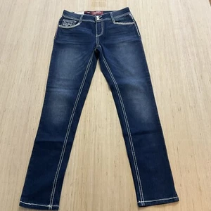 Juniors Arizona Jeans Skinny Blue Pants Size 16 Reg (28 Waist) Brand New - Picture 1 of 8