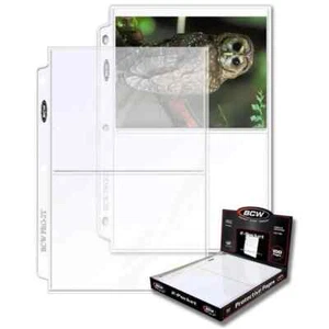 10 BCW Pro 2-Pocket 5x7 Photo Album Pages 5 x 7 3-ring Clear Binder Sheets - Picture 1 of 1