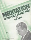 LEE SIMS Novelty Piano Solo Sheet Music MEDITATION 1927