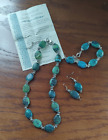 new COA PUBLISHERS CLEARING HOUSE Necklace Bracelet and Earrings Turquoise Set